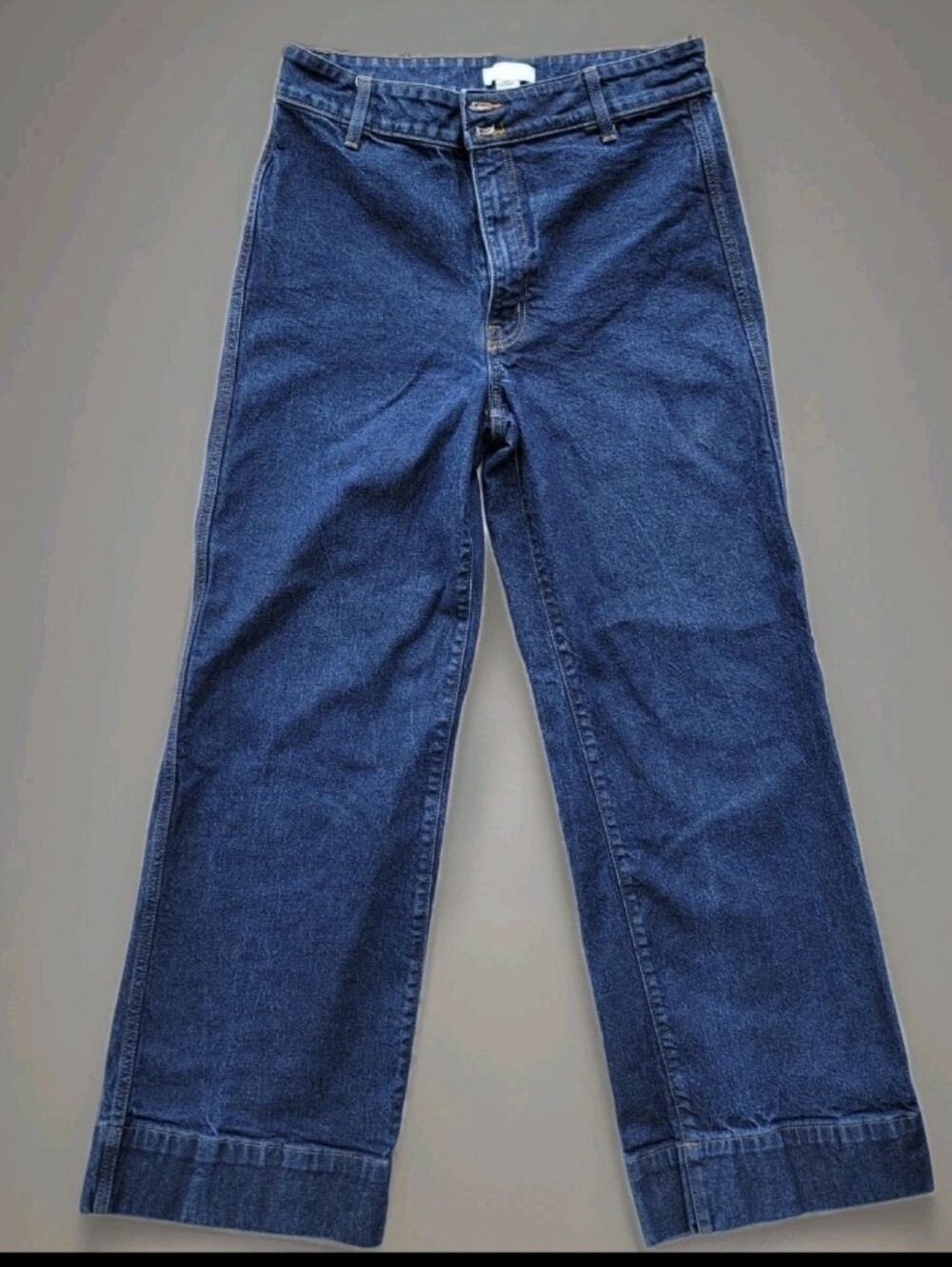 H&M Size 10 Wide Leg Jeans Women's Regular Fit Button Fly 5-Pocket